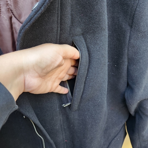 NWT Cole Haan Signature Men's Wool Plush Car Coat - Size Large - Picture 9 of 14